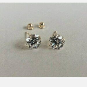 4CT ROUND 14K SOLID YELLOW GOLD STUD EARRINGS